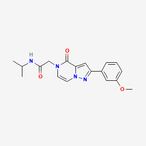 molecular formula C18H20N4O3 B6455441 2-[2-(3-methoxyphenyl)-4-oxo-4H,5H-pyrazolo[1,5-a]pyrazin-5-yl]-N-(propan-2-yl)acetamide CAS No. 2325705-79-9