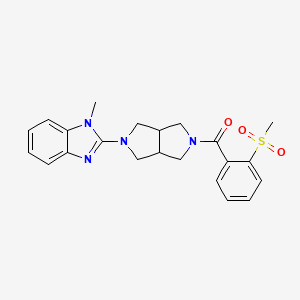 molecular formula C22H24N4O3S B6455494 2-[5-(2-methanesulfonylbenzoyl)-octahydropyrrolo[3,4-c]pyrrol-2-yl]-1-methyl-1H-1,3-benzodiazole CAS No. 2548991-47-3