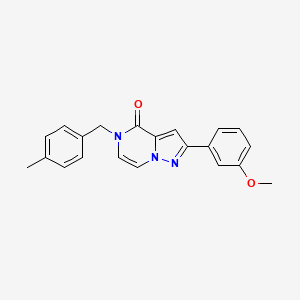 molecular formula C21H19N3O2 B6455524 2-(3-methoxyphenyl)-5-[(4-methylphenyl)methyl]-4H,5H-pyrazolo[1,5-a]pyrazin-4-one CAS No. 2321917-38-6