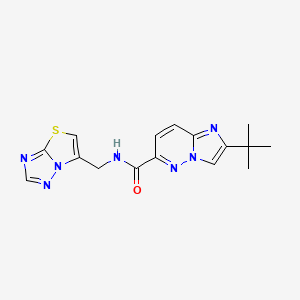 molecular formula C16H17N7OS B6455529 2-tert-butyl-N-({[1,2,4]triazolo[3,2-b][1,3]thiazol-6-yl}methyl)imidazo[1,2-b]pyridazine-6-carboxamide CAS No. 2548975-85-3