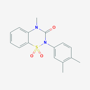 molecular formula C16H16N2O3S B6455540 2-(3,4-dimethylphenyl)-4-methyl-3,4-dihydro-2H-1lambda6,2,4-benzothiadiazine-1,1,3-trione CAS No. 2549056-59-7