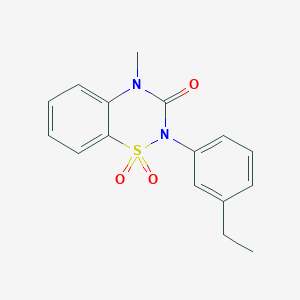 molecular formula C16H16N2O3S B6455552 2-(3-ethylphenyl)-4-methyl-3,4-dihydro-2H-1lambda6,2,4-benzothiadiazine-1,1,3-trione CAS No. 2549000-19-1