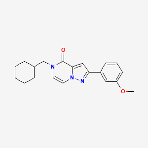 molecular formula C20H23N3O2 B6455557 5-(cyclohexylmethyl)-2-(3-methoxyphenyl)-4H,5H-pyrazolo[1,5-a]pyrazin-4-one CAS No. 2549020-34-8