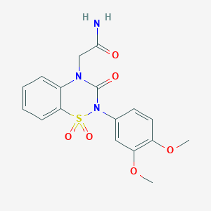 molecular formula C17H17N3O6S B6455573 2-[2-(3,4-dimethoxyphenyl)-1,1,3-trioxo-3,4-dihydro-2H-1lambda6,2,4-benzothiadiazin-4-yl]acetamide CAS No. 2549028-26-2