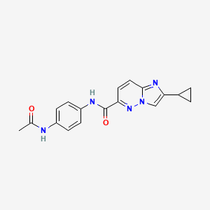 molecular formula C18H17N5O2 B6455591 2-cyclopropyl-N-(4-acetamidophenyl)imidazo[1,2-b]pyridazine-6-carboxamide CAS No. 2549025-74-1