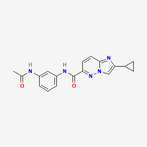 molecular formula C18H17N5O2 B6455599 2-cyclopropyl-N-(3-acetamidophenyl)imidazo[1,2-b]pyridazine-6-carboxamide CAS No. 2548991-88-2