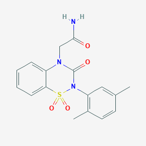 molecular formula C17H17N3O4S B6455609 2-[2-(2,5-dimethylphenyl)-1,1,3-trioxo-3,4-dihydro-2H-1lambda6,2,4-benzothiadiazin-4-yl]acetamide CAS No. 2548981-27-5