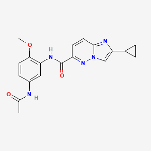 molecular formula C19H19N5O3 B6455619 2-cyclopropyl-N-(5-acetamido-2-methoxyphenyl)imidazo[1,2-b]pyridazine-6-carboxamide CAS No. 2549008-45-7