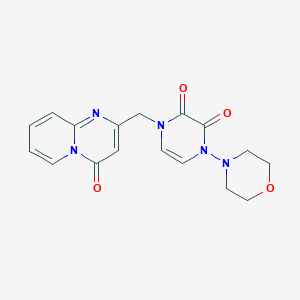 molecular formula C17H17N5O4 B6455624 1-(morpholin-4-yl)-4-({4-oxo-4H-pyrido[1,2-a]pyrimidin-2-yl}methyl)-1,2,3,4-tetrahydropyrazine-2,3-dione CAS No. 2549006-60-0