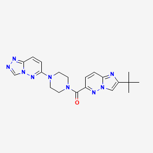 molecular formula C20H23N9O B6455632 1-{2-tert-butylimidazo[1,2-b]pyridazine-6-carbonyl}-4-{[1,2,4]triazolo[4,3-b]pyridazin-6-yl}piperazine CAS No. 2548987-28-4