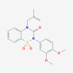 molecular formula C19H20N2O5S B6455640 2-(3,4-dimethoxyphenyl)-4-(2-methylprop-2-en-1-yl)-3,4-dihydro-2H-1lambda6,2,4-benzothiadiazine-1,1,3-trione CAS No. 2549055-87-8