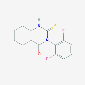 molecular formula C14H12F2N2OS B6455650 3-(2,6-difluorophenyl)-2-sulfanylidene-1,2,3,4,5,6,7,8-octahydroquinazolin-4-one CAS No. 2548981-00-4