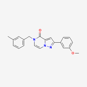 molecular formula C21H19N3O2 B6455654 2-(3-methoxyphenyl)-5-[(3-methylphenyl)methyl]-4H,5H-pyrazolo[1,5-a]pyrazin-4-one CAS No. 2324607-37-4