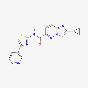 molecular formula C18H14N6OS B6455661 2-cyclopropyl-N-[4-(pyridin-3-yl)-1,3-thiazol-2-yl]imidazo[1,2-b]pyridazine-6-carboxamide CAS No. 2548981-39-9