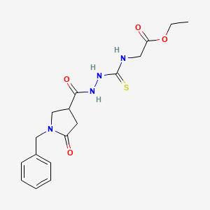 molecular formula C17H22N4O4S B6455667 ethyl 2-({[(1-benzyl-5-oxopyrrolidin-3-yl)formohydrazido]methanethioyl}amino)acetate CAS No. 2548995-77-1