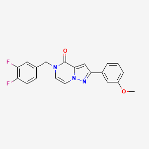 molecular formula C20H15F2N3O2 B6455672 5-[(3,4-difluorophenyl)methyl]-2-(3-methoxyphenyl)-4H,5H-pyrazolo[1,5-a]pyrazin-4-one CAS No. 2326916-92-9