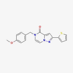 molecular formula C18H15N3O2S B6455711 5-[(4-methoxyphenyl)methyl]-2-(thiophen-2-yl)-4H,5H-pyrazolo[1,5-a]pyrazin-4-one CAS No. 2548991-95-1