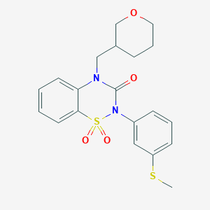 2-[3-(methylsulfanyl)phenyl]-4-[(oxan-3-yl)methyl]-3,4-dihydro-2H-1lambda6,2,4-benzothiadiazine-1,1,3-trione