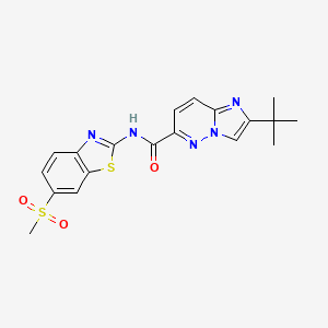 molecular formula C19H19N5O3S2 B6455721 2-tert-butyl-N-(6-methanesulfonyl-1,3-benzothiazol-2-yl)imidazo[1,2-b]pyridazine-6-carboxamide CAS No. 2549043-52-7
