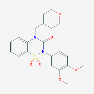 2-(3,4-dimethoxyphenyl)-4-[(oxan-4-yl)methyl]-3,4-dihydro-2H-1lambda6,2,4-benzothiadiazine-1,1,3-trione