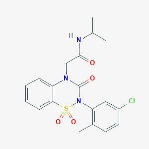 molecular formula C19H20ClN3O4S B6455771 2-[2-(5-chloro-2-methylphenyl)-1,1,3-trioxo-3,4-dihydro-2H-1lambda6,2,4-benzothiadiazin-4-yl]-N-(propan-2-yl)acetamide CAS No. 2549030-92-2