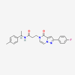 3-[2-(4-fluorophenyl)-4-oxo-4H,5H-pyrazolo[1,5-a]pyrazin-5-yl]-N-[1-(4-methylphenyl)ethyl]propanamide