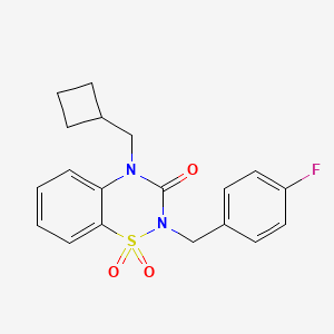 4-(cyclobutylmethyl)-2-[(4-fluorophenyl)methyl]-3,4-dihydro-2H-1lambda6,2,4-benzothiadiazine-1,1,3-trione