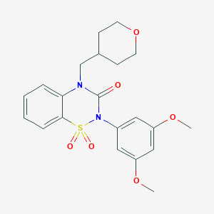 2-(3,5-dimethoxyphenyl)-4-[(oxan-4-yl)methyl]-3,4-dihydro-2H-1lambda6,2,4-benzothiadiazine-1,1,3-trione