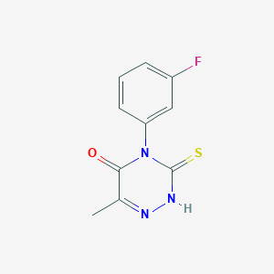 4-(3-fluorophenyl)-6-methyl-3-sulfanylidene-2,3,4,5-tetrahydro-1,2,4-triazin-5-one