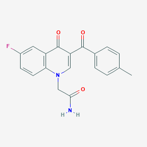 2-[6-fluoro-3-(4-methylbenzoyl)-4-oxo-1,4-dihydroquinolin-1-yl]acetamide