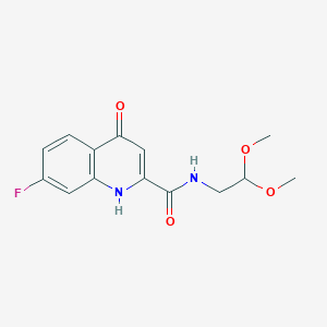 molecular formula C14H15FN2O4 B6455810 N-(2,2-dimethoxyethyl)-7-fluoro-4-oxo-1,4-dihydroquinoline-2-carboxamide CAS No. 2549010-50-4