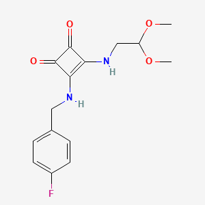 molecular formula C15H17FN2O4 B6455813 3-[(2,2-dimethoxyethyl)amino]-4-{[(4-fluorophenyl)methyl]amino}cyclobut-3-ene-1,2-dione CAS No. 2549011-01-8