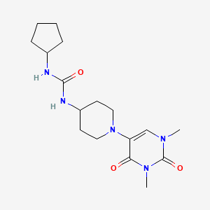 molecular formula C17H27N5O3 B6455853 3-cyclopentyl-1-[1-(1,3-dimethyl-2,4-dioxo-1,2,3,4-tetrahydropyrimidin-5-yl)piperidin-4-yl]urea CAS No. 2549000-35-1