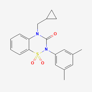 4-(cyclopropylmethyl)-2-(3,5-dimethylphenyl)-3,4-dihydro-2H-1lambda6,2,4-benzothiadiazine-1,1,3-trione