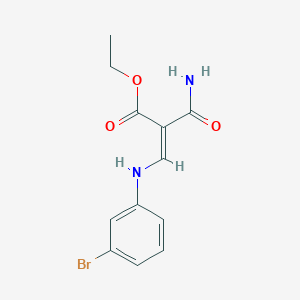 molecular formula C12H13BrN2O3 B6455899 ethyl (2Z)-3-[(3-bromophenyl)amino]-2-carbamoylprop-2-enoate CAS No. 2549133-35-7