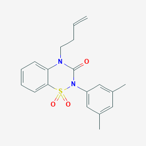 molecular formula C19H20N2O3S B6455931 4-(but-3-en-1-yl)-2-(3,5-dimethylphenyl)-3,4-dihydro-2H-1lambda6,2,4-benzothiadiazine-1,1,3-trione CAS No. 2549027-25-8