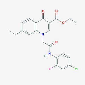molecular formula C22H20ClFN2O4 B6455945 ethyl 1-{[(4-chloro-2-fluorophenyl)carbamoyl]methyl}-7-ethyl-4-oxo-1,4-dihydroquinoline-3-carboxylate CAS No. 2549049-49-0