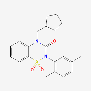 4-(cyclopentylmethyl)-2-(2,5-dimethylphenyl)-3,4-dihydro-2H-1lambda6,2,4-benzothiadiazine-1,1,3-trione