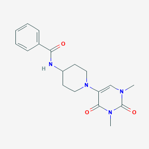 molecular formula C18H22N4O3 B6455967 N-[1-(1,3-dimethyl-2,4-dioxo-1,2,3,4-tetrahydropyrimidin-5-yl)piperidin-4-yl]benzamide CAS No. 2549031-24-3