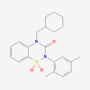 4-(cyclohexylmethyl)-2-(2,5-dimethylphenyl)-3,4-dihydro-2H-1lambda6,2,4-benzothiadiazine-1,1,3-trione