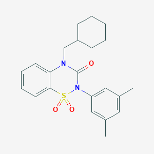 molecular formula C22H26N2O3S B6455995 4-(cyclohexylmethyl)-2-(3,5-dimethylphenyl)-3,4-dihydro-2H-1lambda6,2,4-benzothiadiazine-1,1,3-trione CAS No. 2548993-49-1