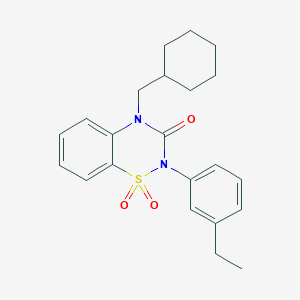 molecular formula C22H26N2O3S B6456005 4-(cyclohexylmethyl)-2-(3-ethylphenyl)-3,4-dihydro-2H-1lambda6,2,4-benzothiadiazine-1,1,3-trione CAS No. 2548990-46-9