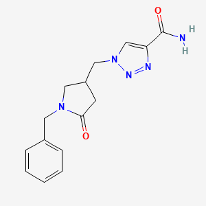 molecular formula C15H17N5O2 B6456025 1-[(1-benzyl-5-oxopyrrolidin-3-yl)methyl]-1H-1,2,3-triazole-4-carboxamide CAS No. 2549050-05-5