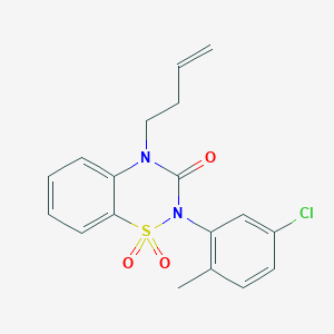 molecular formula C18H17ClN2O3S B6456035 4-(but-3-en-1-yl)-2-(5-chloro-2-methylphenyl)-3,4-dihydro-2H-1lambda6,2,4-benzothiadiazine-1,1,3-trione CAS No. 2549052-64-2