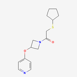 2-(cyclopentylsulfanyl)-1-[3-(pyridin-4-yloxy)azetidin-1-yl]ethan-1-one