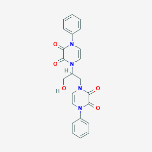 molecular formula C23H20N4O5 B6456044 1-[1-(2,3-dioxo-4-phenyl-1,2,3,4-tetrahydropyrazin-1-yl)-3-hydroxypropan-2-yl]-4-phenyl-1,2,3,4-tetrahydropyrazine-2,3-dione CAS No. 2549016-74-0