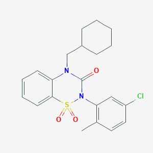 molecular formula C21H23ClN2O3S B6456048 2-(5-chloro-2-methylphenyl)-4-(cyclohexylmethyl)-3,4-dihydro-2H-1lambda6,2,4-benzothiadiazine-1,1,3-trione CAS No. 2549006-22-4