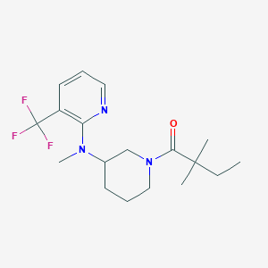 molecular formula C18H26F3N3O B6456053 2,2-dimethyl-1-(3-{methyl[3-(trifluoromethyl)pyridin-2-yl]amino}piperidin-1-yl)butan-1-one CAS No. 2549006-63-3
