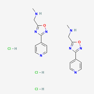 molecular formula C18H23Cl3N8O2 B6456059 bis(methyl({[3-(pyridin-4-yl)-1,2,4-oxadiazol-5-yl]methyl})amine) trihydrochloride CAS No. 2549064-24-4