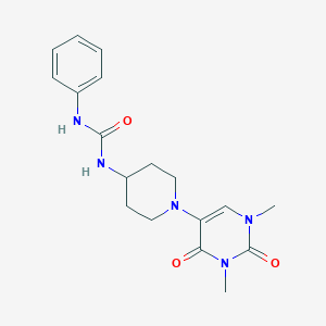 molecular formula C18H23N5O3 B6456077 3-[1-(1,3-dimethyl-2,4-dioxo-1,2,3,4-tetrahydropyrimidin-5-yl)piperidin-4-yl]-1-phenylurea CAS No. 2549022-12-8